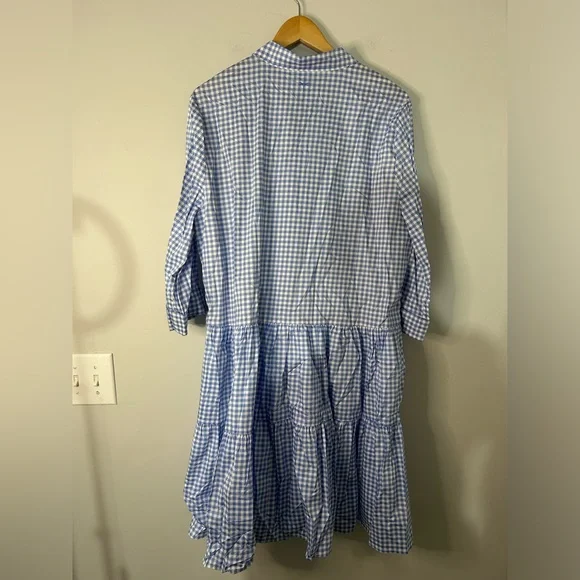 Tyler Boe Hannah Blue & White Gingham Tiered Mini Dress - Picture 5 of 7